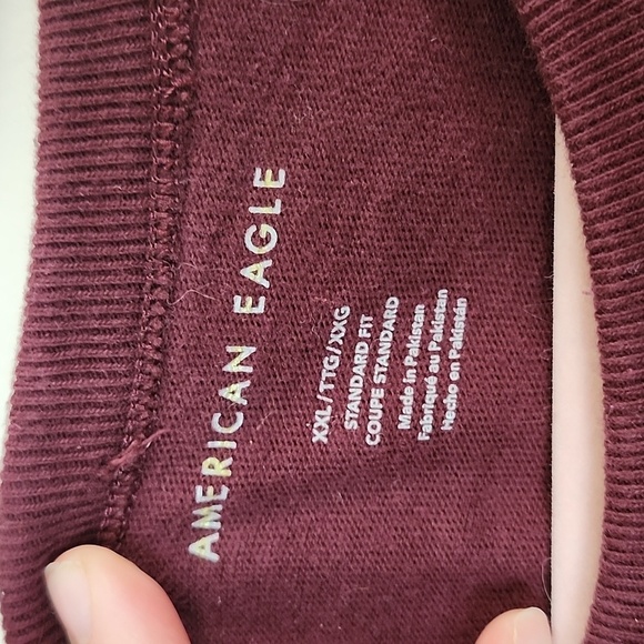 American Eagle long sleeve red branded shirt, big logo, mens XXL, crewneck - Picture 4 of 10
